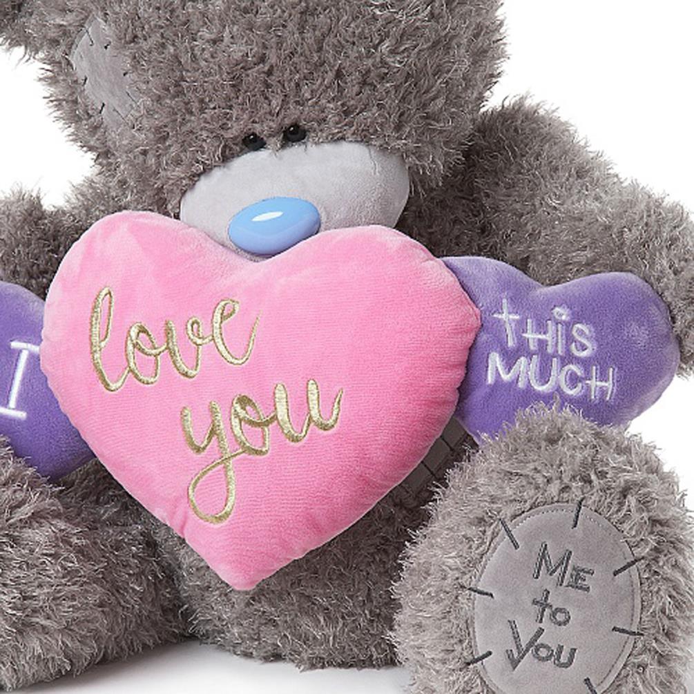 28" I Love You This Much Padded Hearts Me to You Bear Extra Image 2